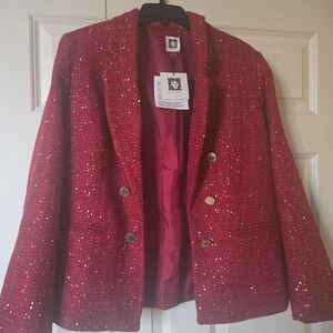 Anne Klein Sparkling Red Women's Blazer